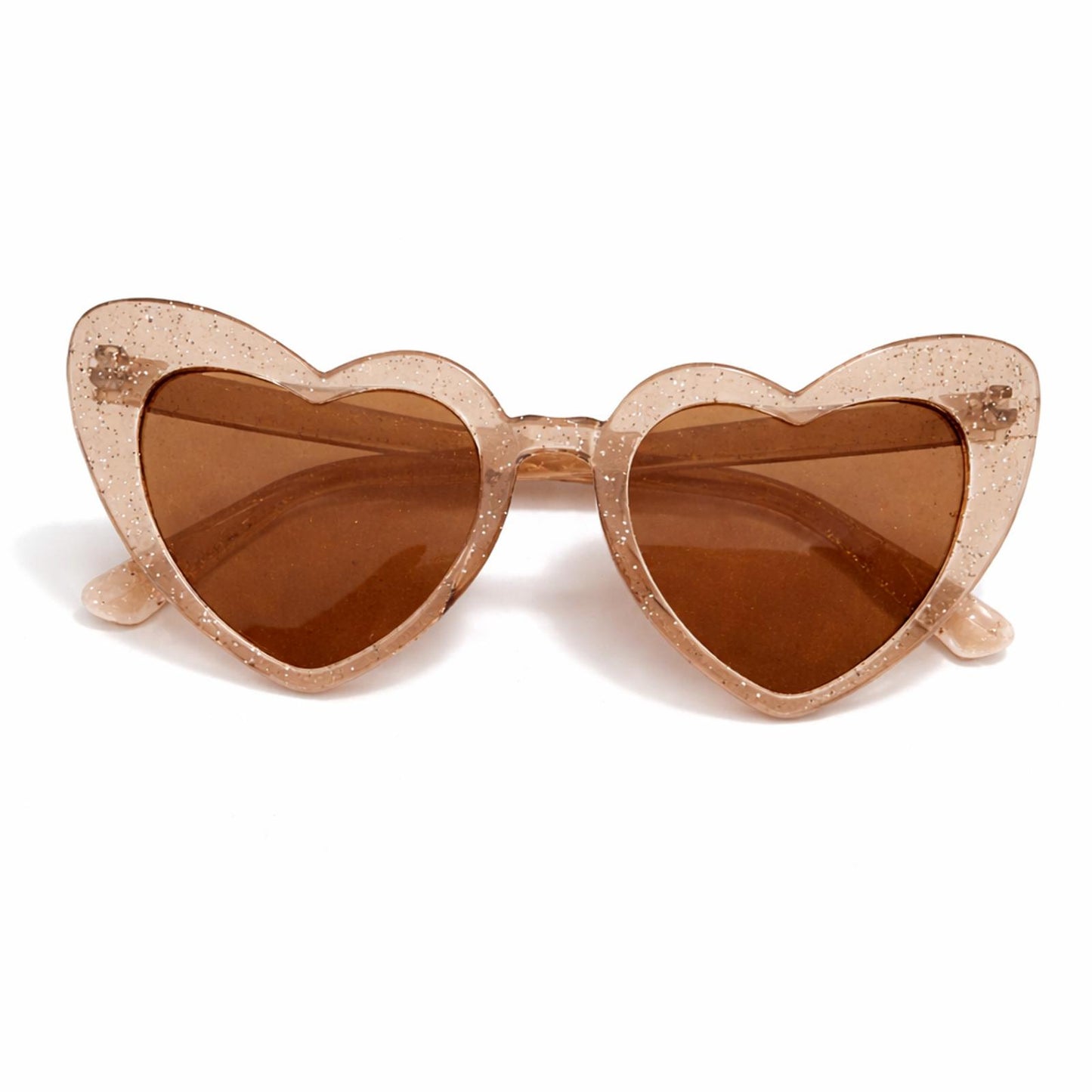 Heart Shapes Glasses - Brown Sparkles