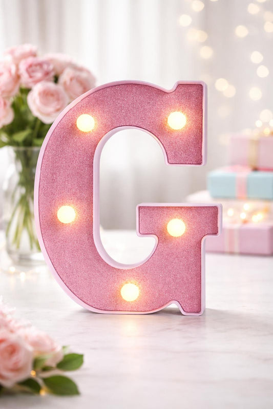 Pink Sparkle LED Letter G – 3 Inch Decorative Light
