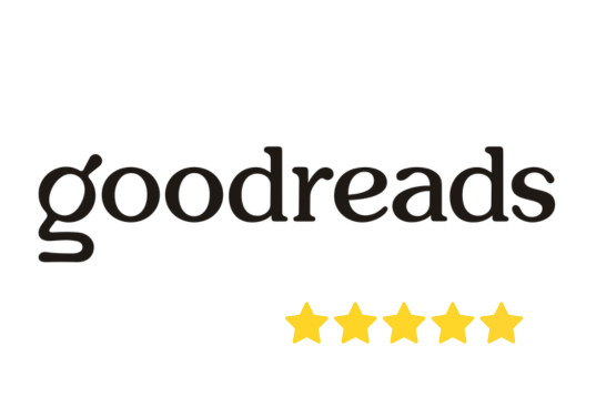 Goodreads logo with five yellow stars on a white background
