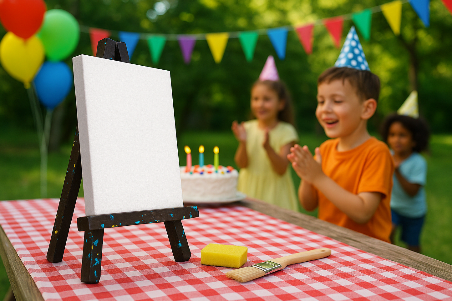 Art Paint Easel Set - Includes Sponge, Paint & Brush