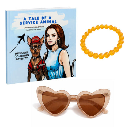 Heart-Shaped Sunglasses, Children's Book and Handmade Healing Braceelt
